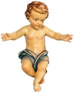 Infant Jesus in Blue<br>Dolfi Carved Wood Figure